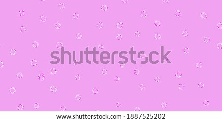 Light purple, pink vector pattern with spheres. Illustration with set of shining colorful abstract spheres. Pattern for business ads.