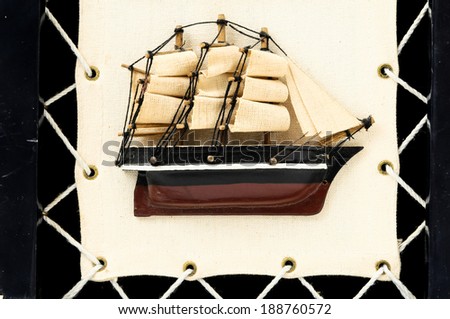 Beautiful Vintage old Wooden Pirate Sail Boat Figurine