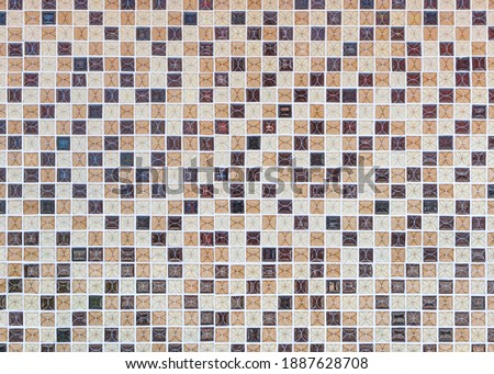 Texture for facing the walls of the pool, bathroom, kitchen, tiled floor. Square background mosaic, ceramics. Abstract pixels. Ceramic tiles