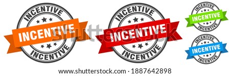 incentive stamp. incentive round band sign set. Label Royalty-Free Stock Photo #1887642898