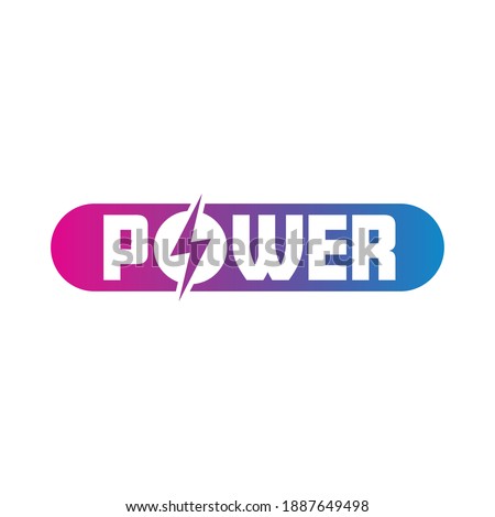 power logo. blue-magenta power logo on white background Royalty-Free Stock Photo #1887649498
