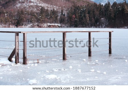 Frozen lake during the winter.