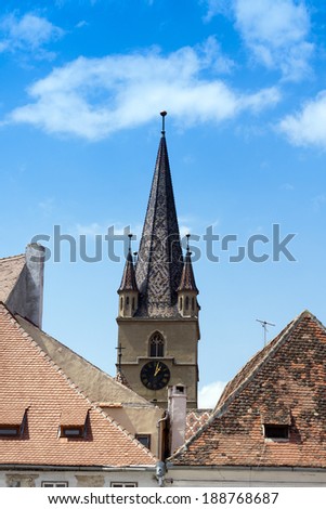 Bell tower with clock,Sibiu