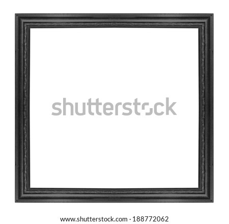 Antique black  picture frame isolated on white background