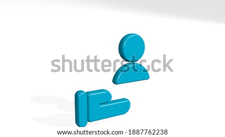 HUMAN RESOURCES OFFER EMPLOYEE 3D icon casting shadow, 3D illustration