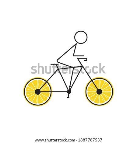 Cyclist on the lemon bike