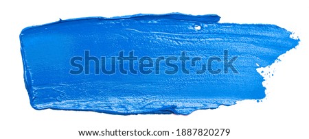 Swatch of Blue Oil Paint Isolated on a White Background