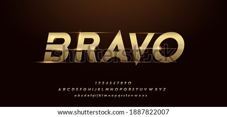 Sport Modern Alphabet Gold Font. Typography 3D urban style silver and golden fonts for technology, digital, movie logo design. vector illustration Royalty-Free Stock Photo #1887822007