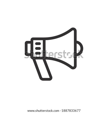 Megaphone line icon for web template and app. Vector illustration design on white background. EPS 10