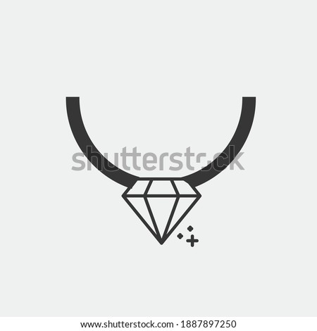 diamond necklace icon vector luxury gemstone
