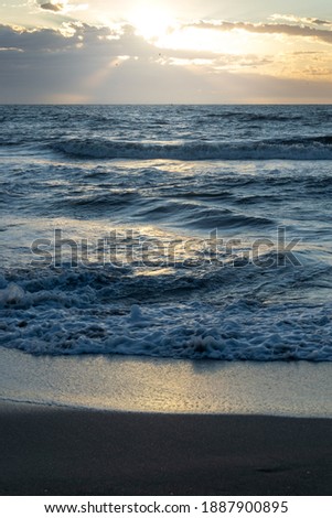 Beach at sunrise at the Atlantic coast of Argentina