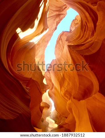 Afternoon rays of sun in slot canyons