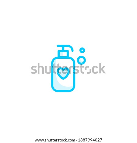 Isolated baby shampoo icon vector outline blue color.