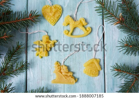 Bees Wax Hanging Christmas Ornaments