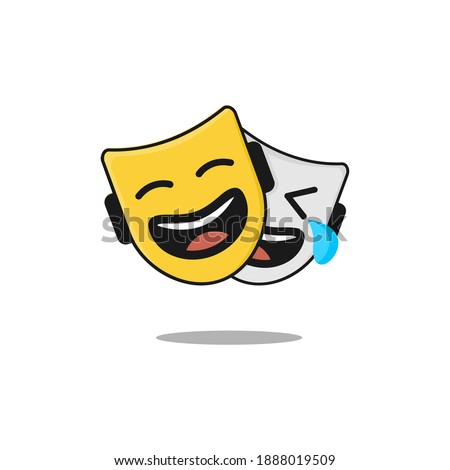 mask emoticons, expression, laugh, happy, funny. vector eps 10