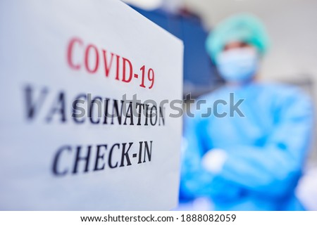 Covid-19 vaccination against coronavirus for risk groups in the vaccination center Royalty-Free Stock Photo #1888082059