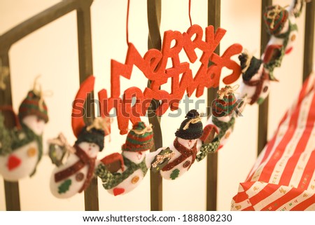 Sign decoration of MERRY CHRISTMAS