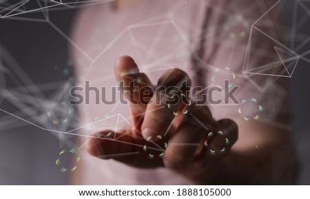 technology binary code interface digital touch