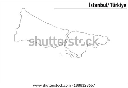 Map of Istanbul - Turkey Vector Illustration Royalty-Free Stock Photo #1888128667