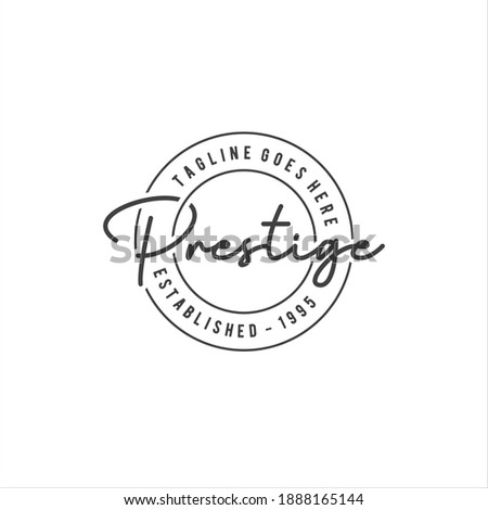 Prestige Typography Logo Design Vector Image