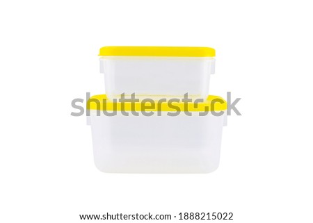 Isolated plastic food container with clipping path on white