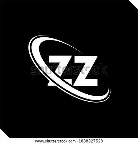 ZZ logo. Z Z design. White ZZ letter. ZZ Z Z letter logo design. Initial letter ZZ linked circle uppercase monogram logo.