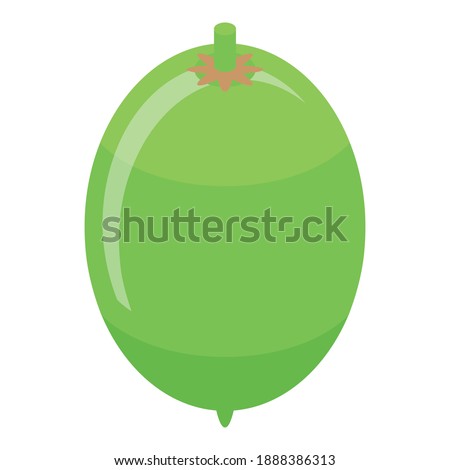 Green jojoba icon. Isometric of green jojoba vector icon for web design isolated on white background