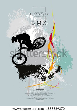 BMX rider on the abstract background, sport vector