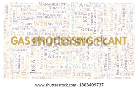 Gas Processing Plant typography word cloud create with text only. 