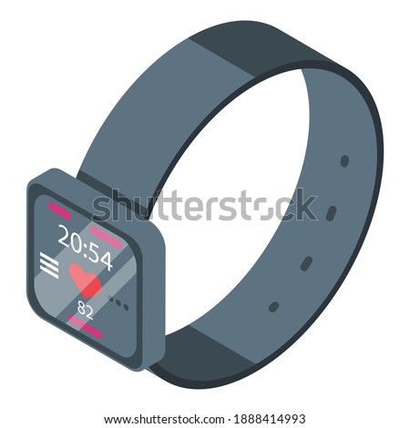 Fitness watch icon. Isometric of fitness watch vector icon for web design isolated on white background