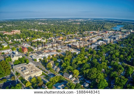 Aerial View of Lawrence, Kansas and its State University