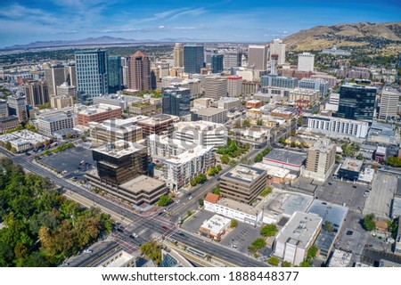 Aerial View of Salt Lake City, Utah in early Autumn
