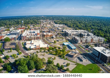 Aerial View of Overland Park, a suburb of Kansas City Royalty-Free Stock Photo #1888448440