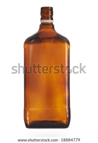 Empty bottle worth on a white background