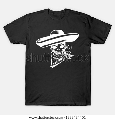 skull t-shirt design with hat