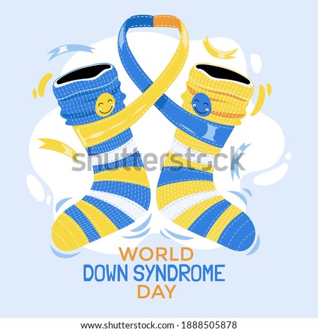 World Down Syndrome Day Concept Vector Illustration Royalty-Free Stock Photo #1888505878