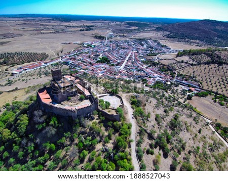 Aerial view of beautiful castle. Drone Photo