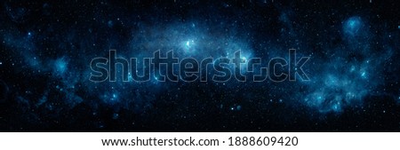 Space scene with stars in the galaxy. Panorama. Universe filled with stars, nebula and galaxy,. Elements of this image furnished by NASA Royalty-Free Stock Photo #1888609420