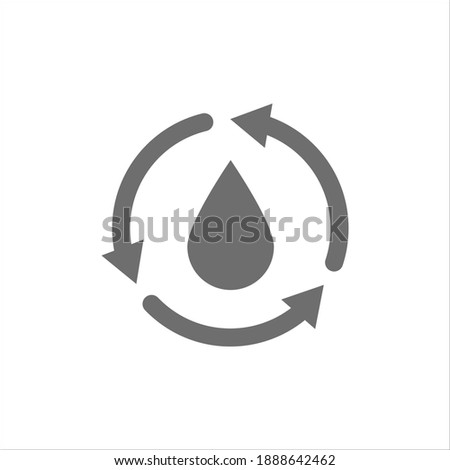 Single round water recycling icon, vector environmental protection flat design isolated on white background Royalty-Free Stock Photo #1888642462