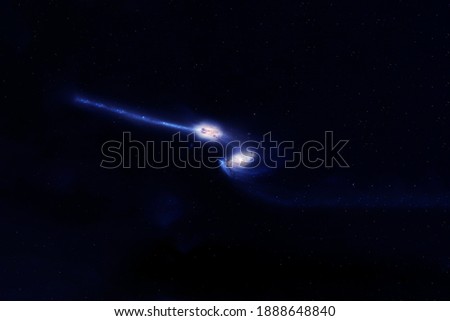 Blue galaxy in deep space. Elements of this image were furnished by NASA. High quality photo