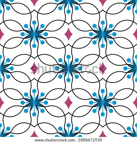 Seamless geometric pattern with wavy lines. Vector art.
