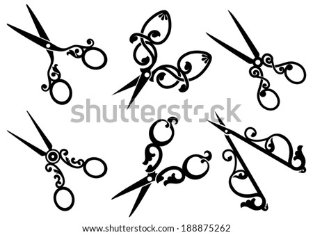 Set of retro scissors.