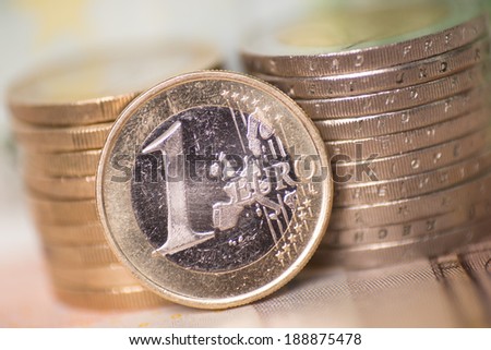 Euro coins with euro banknotes / Euro Money