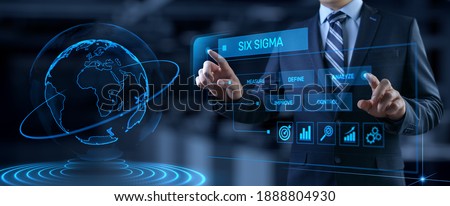 SIx sigma Lean manufacturing DMAIC methodology technology concept. Royalty-Free Stock Photo #1888804930