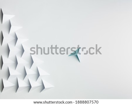 Abstract paper tetrahedron background white. Leadership concept. Copy space available. usefull for business cards and web.