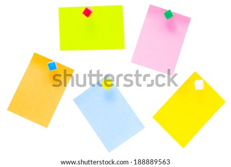 an empty color notes isolated on a white background