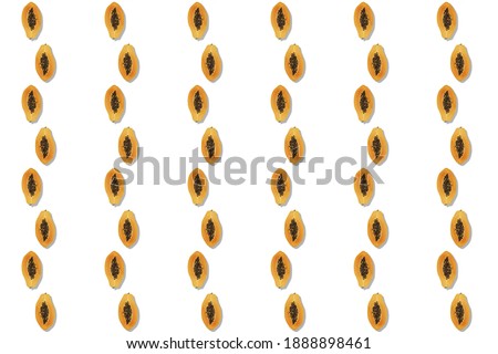 pattern - papaya as a vertical line - white