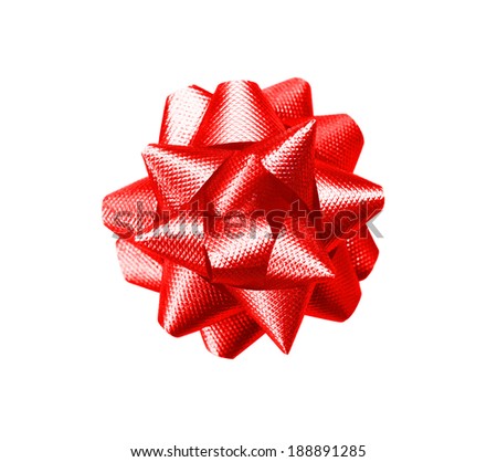 gift dark red bow isolated on white background