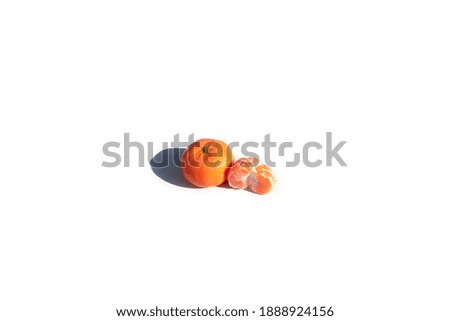 A small orange with a white background picture