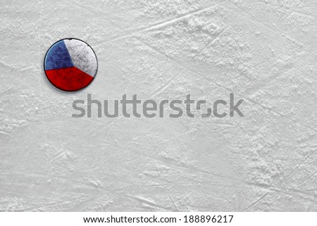 Washer with the image of the Czech flag on a hockey rink